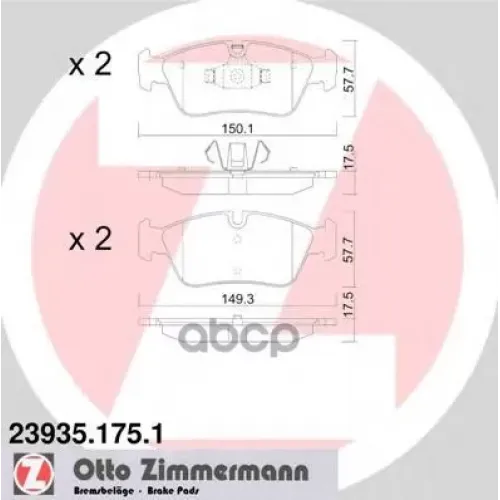 Колодки Тормозные Дисковые Zimmermann 23935.175.1