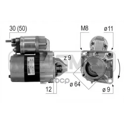 Стартер Fiat Doblo 1.4 05-1.0Квт Era 