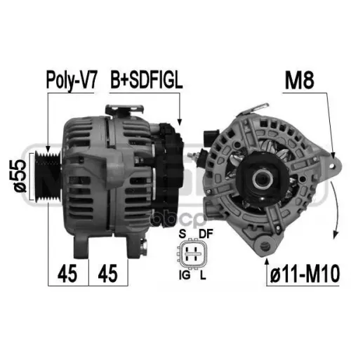 Генератор Toyota Avensis/Camry 2.4 03- 100A Era 