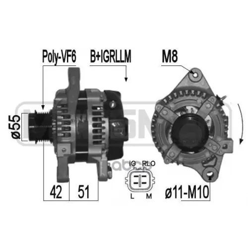 Генератор Toyota Avensis/Rav Iv 06- 100A Era 