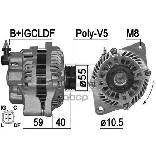 Генератор Suzuki Grand Vitara/Swift 05- 80A Era 