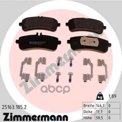 Колодки Тормозные Дисковые Zimmermann 25163.185.2