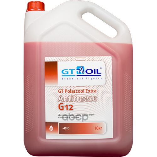 Антифриз G12 Gt Oil Gt Polarcool Extra Готовый 10Л (Красный) GT OIL 