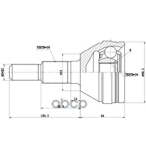 Шрус Chevrolet Captiva 2010- Наружн. Zikmar 