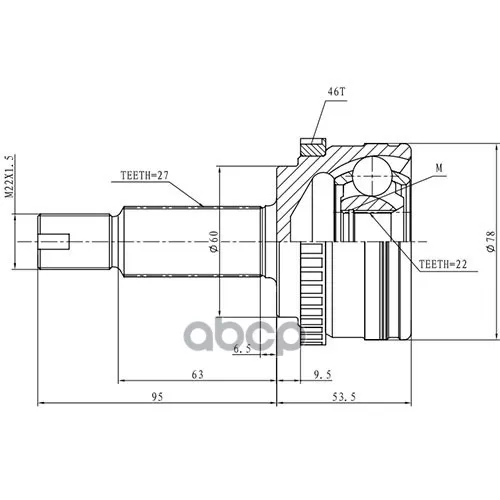 Шрус Hyundai Elantra 06- Нар. Zikmar 