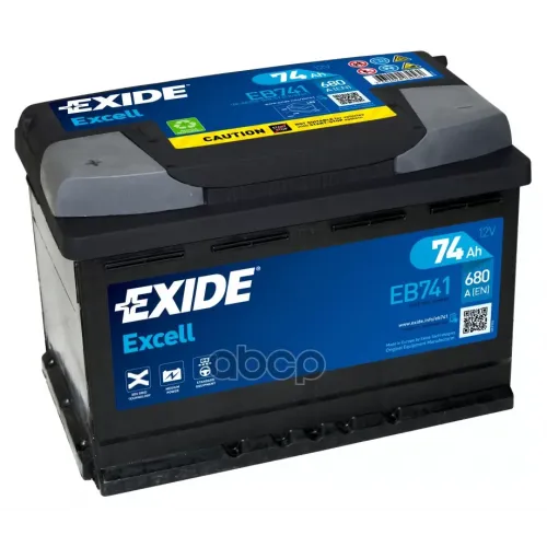 Аккумулятор Excell 12V 74Ah 680A 278Х175х190 Полярность Etn1 Клемы En Крепление B13 EXIDE 