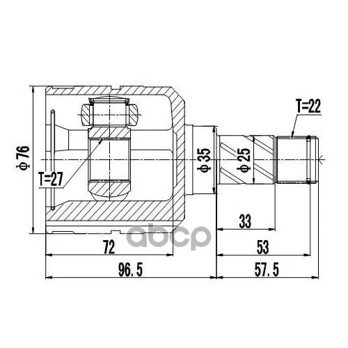 Шрус Ford Fiesta Ax 1976-1989 Внутр. Zikmar 