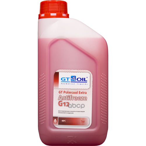 Антифриз G12 Gt Oil Gt Polarcool Extra Готовый 1Л (Красный) GT OIL 