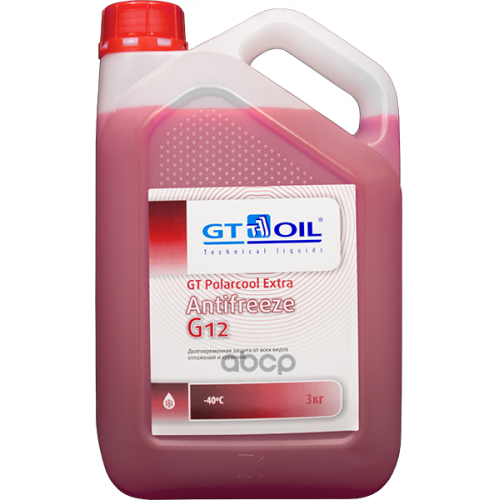 Антифриз Gt Polarcool Extra G12 Красный, 3 Кг GT OIL 