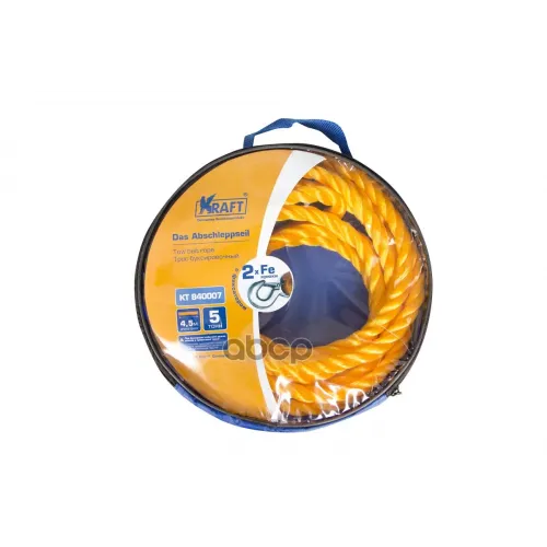 Трос Буксировочный Канатный 5 Тонн В Сумке 4.5 М (2 Мет.кр..Полипропилен) Kraft 