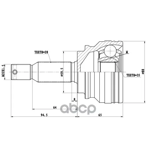Шрус Mitsubishi Lancer X/Outlander Xl/Psa 2.0-2.4 06- Нар. Zikmar 