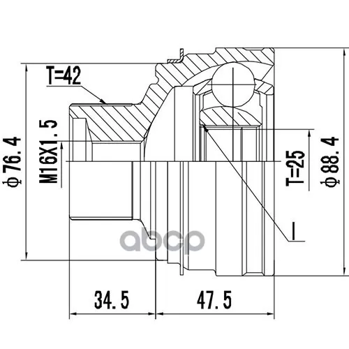 Шрус Audi A4 (B8) 08- Нар. Zikmar 