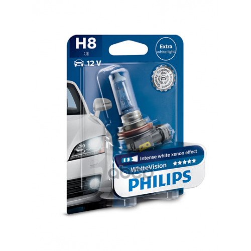Лампа H8 12V 35W Pgj19-1 White Vision (Блистер 1Шт.) Philips 