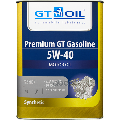 GT OIL Масло Моторное 5W40 Gt Oil 4Л Синтетика Premium Gt Gasoline