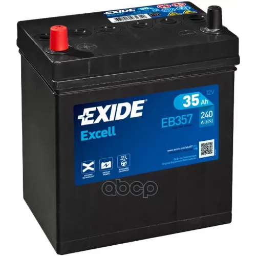 Аккумулятор Excell 12V 35Ah 240A 187Х127х220 Полярность Etn1 Клемы Jis Крепление B0 EXIDE 