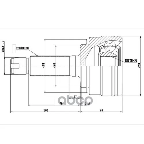 Шрус Honda Pilot Yf4 (09-15) Наружн. Zikmar 