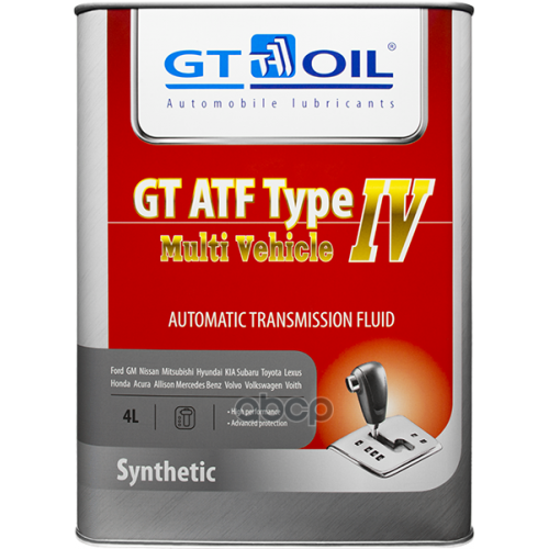 Высокоэффективная Трансмиссионная Жидкость Gt Atf T-Iv Multi Vehicle, 4 Л GT OIL 