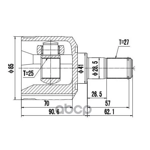 Шрус Hyundai Santa Fe 00- Внутр. Zikmar 