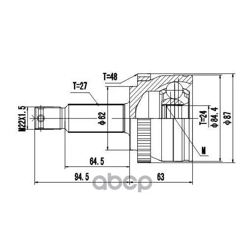 Шрус Kia Sportage Ii 2.0/2.0Crdi 04- Нар. Zikmar 