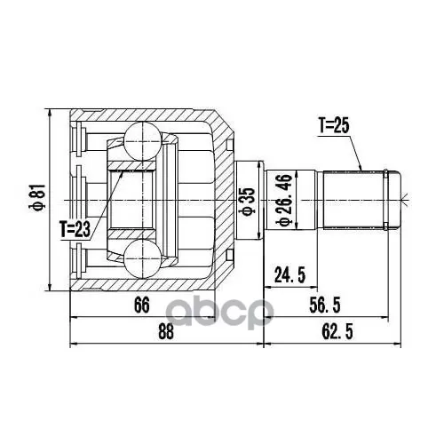 Шрус Hyundai Elantra/Lantra 00-06 Нар. Zikmar 