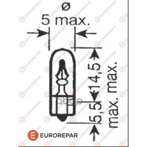Лампа Доп. Освещ. 12V-W1.2w (Упак. 10 Шт.) EUROREPAR 