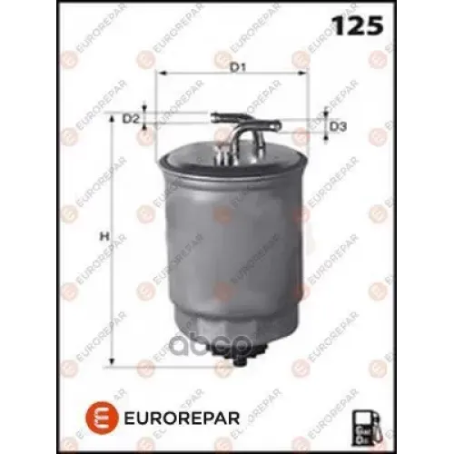 Фильтр Топливный Vw T2/Golf 2/Lt/Polo 1.3D-2.4D/Honda Accord 2.0D -00 EUROREPAR 