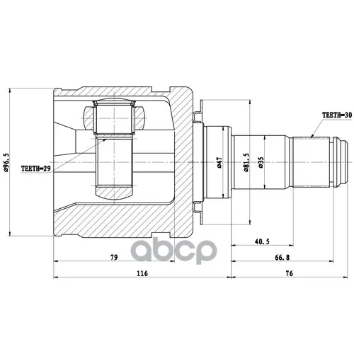 Шрус Toyota Hilux 05- Внут. Zikmar 
