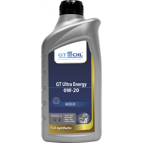 GT OIL Масло Моторное  Синтетическое Всесезоннное Gt Ultra Energy, Sae 0W-20, Api Sn/Gf-5, 1 Л