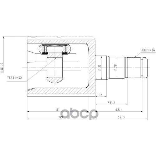 Шрус Внутренний Audi A3, A3 Sportback (8P) (03--13) Zikmar 