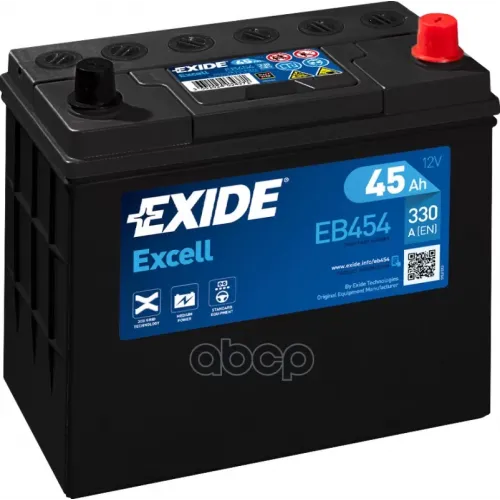 Exide Eb454 Excell_аккумуляторная Батарея! 19.5/17.9 Евро 45Ah 330A 237/127/227 EXIDE 