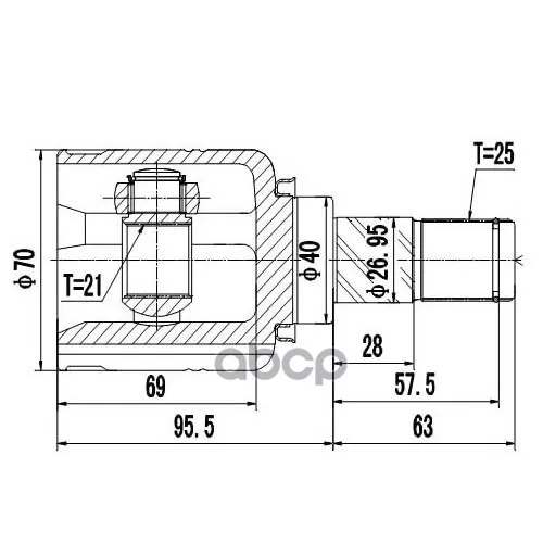 Шрус Nissan Note E11 05-Внутр. Zikmar 