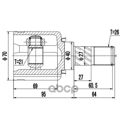 Шрус Внутренний Nissan Micra, March K12 (02--10) Zikmar 