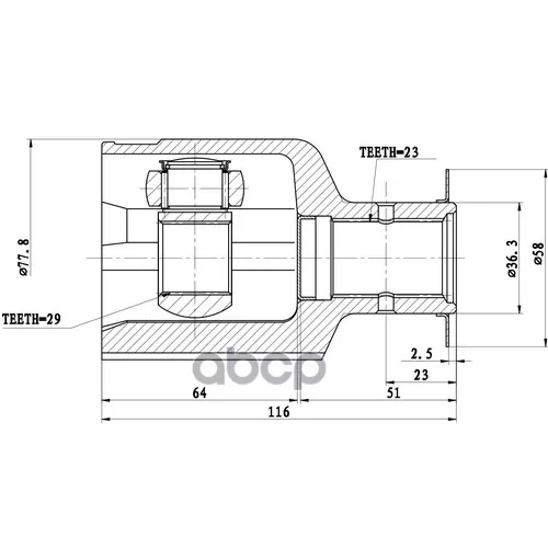 Шрус Mitsubishi Carisma 2006- Внутр. Zikmar 