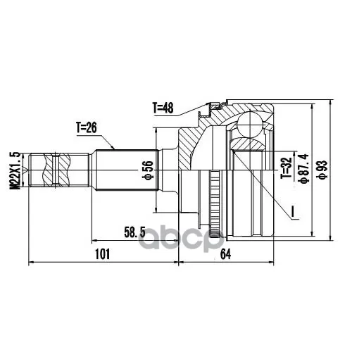 Шрус Toyota Carina E 1996- Наружн. Zikmar 