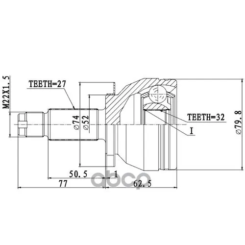 Шрус Subaru Legacy Iv 2.0-3.0 03-09 Нар. Zikmar 