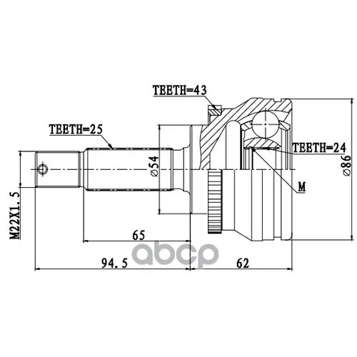Шрус Mitsubishi Galant Vii-Viii 92-03 Нар. +Abs Zikmar 