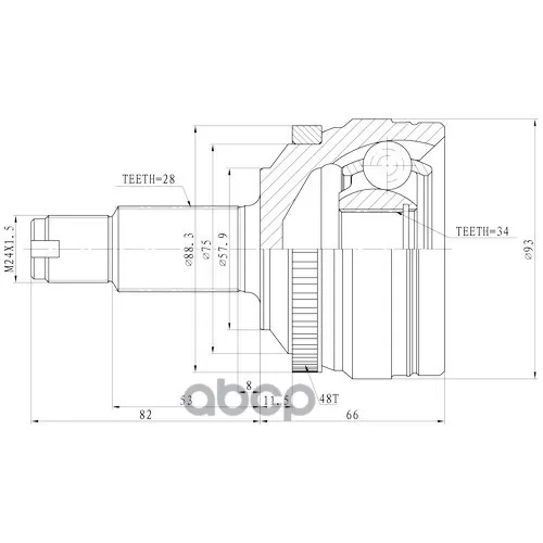 Шрус Ssangyong New Actyon/Korando C 10-12 Нар. Zikmar 