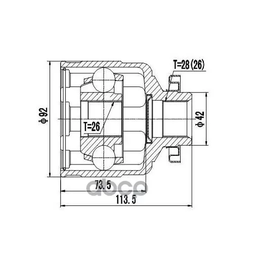 Шрус Kia Carnival 2005- Внутр. Zikmar 
