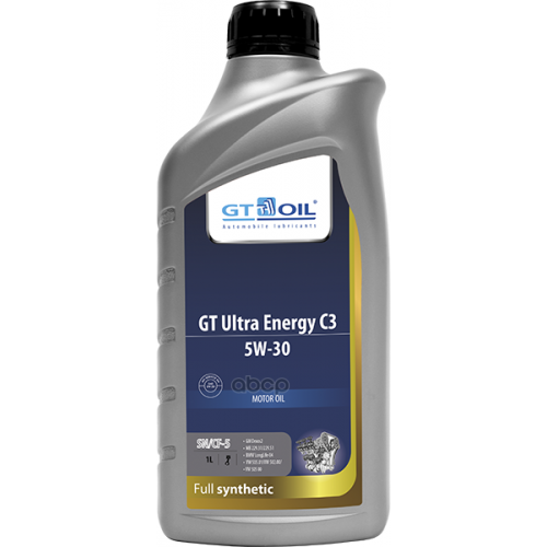 GT OIL Масло Моторное Синтетическое Всесезонное Gt Ultra Energy C3, Sae 5W-30, Api Sm,Sn/Cf, 1 Л