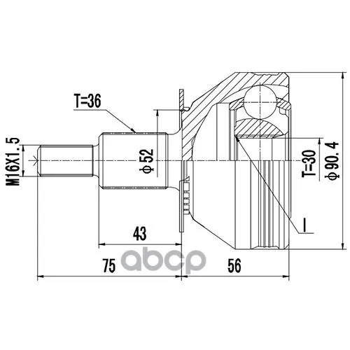 Шрус Audi A1/A2/Skoda/Vw Polo Iv-V/Fox 1.2Tsi-2.0 99- Нар. Zikmar 