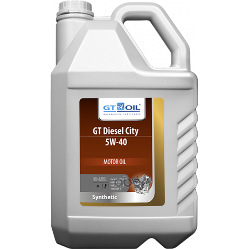 GT OIL Масло Мотороное Синтетическое Универсальное Gt Diesel City, Sae 5W-40, Api Ci-4/Sl, 6 Л