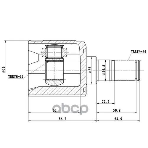 Шрус Hyundai Accent Lc/Mc/Verna/Kia Rio Ii/Cerato 1.4-1.6 00-11 Нар. +Abs Zikmar 