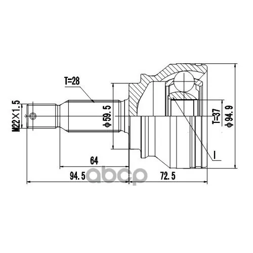 Шрус Mitsubishi Outlander 06-12 Нар. Zikmar 