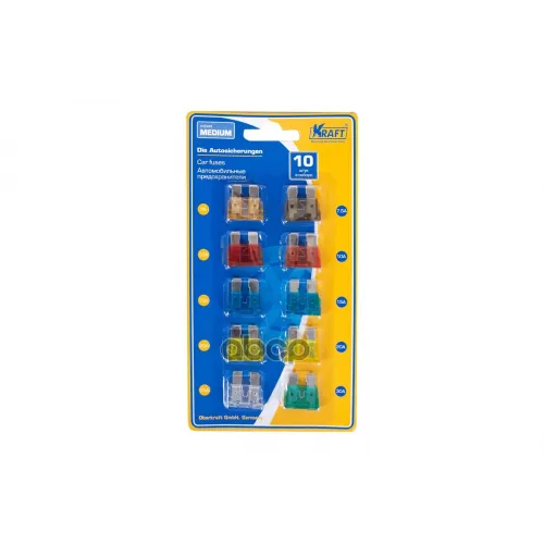 Набор Предохранителей В Блистере (Medium 10 Шт.) Без Пинцета Kraft 