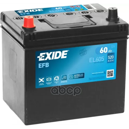 Аккумуляторstart&Stop Efb12v60ah520a230х173х222полярностьetn1клемы1креплениеb0 EXIDE 