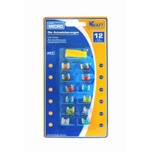 Набор Предохранителей В Блистере (Серия Micro 12Шт) Kraft 