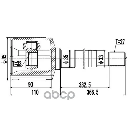Шрус Nissan Dualis 2007- Внутр. Zikmar 