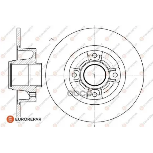 Диск Тормозной Renault Clio Iii 05-/Megane Ii 02- Задний Без Подшипник EUROREPAR 
