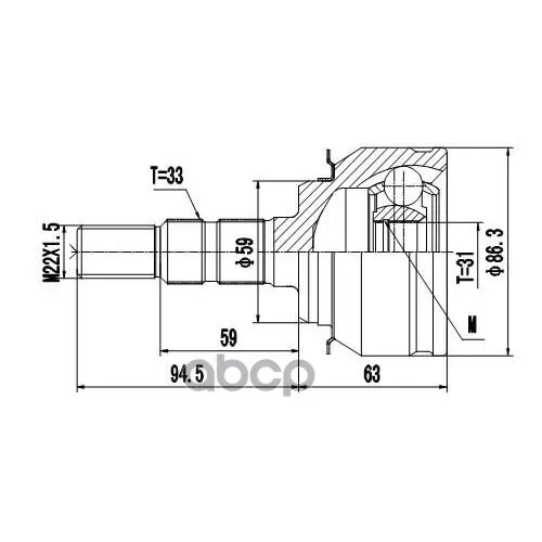 Шрус Chevrolet Cruze 1.6-1.8 09- Нар. Zikmar 