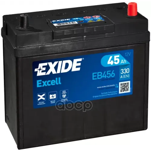 Аккумулятор Excell 12V 45Ah 300A 234Х127х220 Полярность Etn0 Клемы Jis Крепление B0 EXIDE 